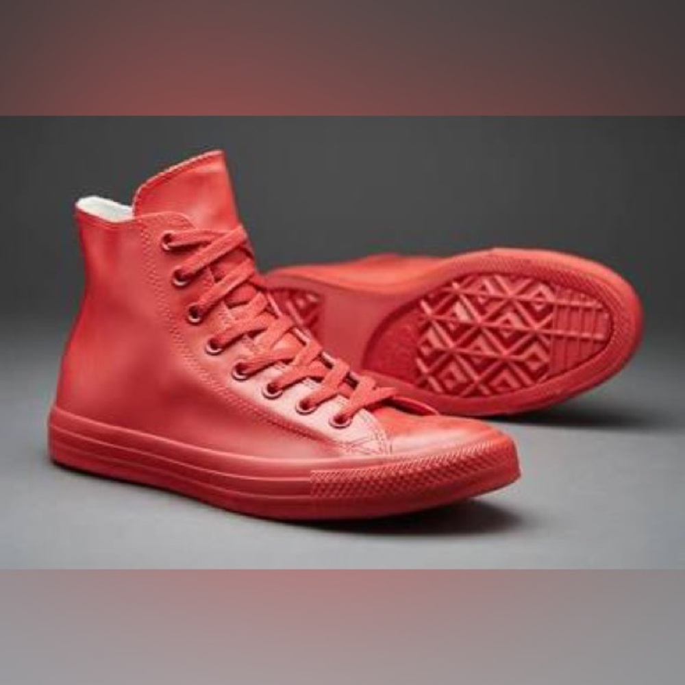 Converse Red Chuck Taylors 7 Rubber Rain Shoes High Tops sneakers